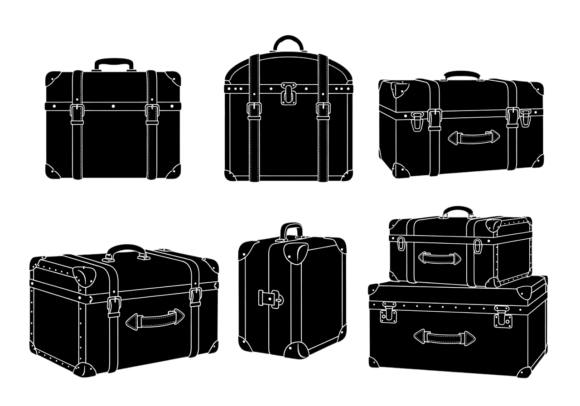 Download Vintage Luggage Suitcase Clipart Bundle - Vintage luggage Collection
