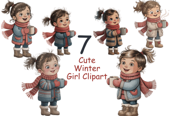 Download Cute Winter Girl Clipart - Premium Bundle