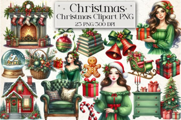 Download Watercolor Classic Christmas Clipart - Classic christmas clipart Collection